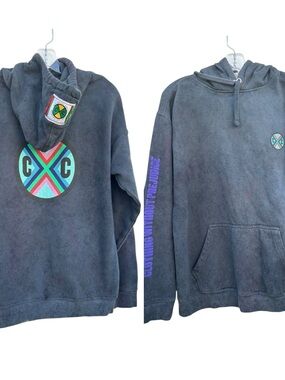 VTG Cross Colours CXC Men's Medium Hoodie Charcoal Dyed EUC